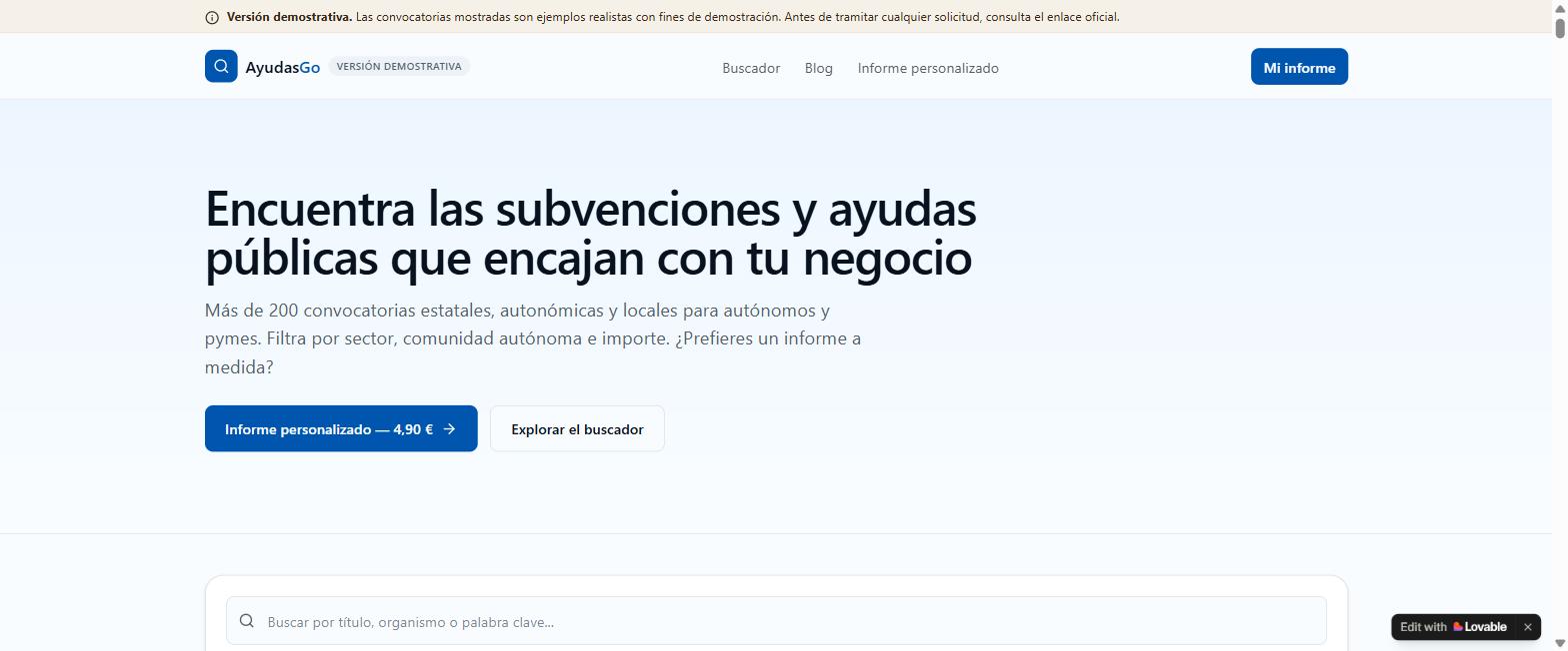 Captura de AyudasGo